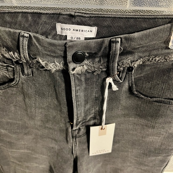 New with tags good American good curve skinny curve crop grey jeans size 0 - Picture 8 of 8